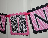 Zebra Print, Name Banner, Birthday Party, Zebra Print Party, Zebra Baby shower Banner Il_170x135