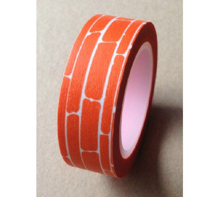 Japanese Washi Masking Tape - Orange Wall - 11 yards