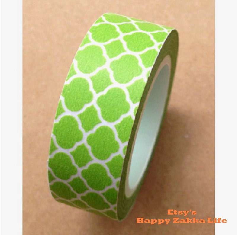 Japanese Washi Masking Tape - Window Bars - Grass Green - 11 Yards