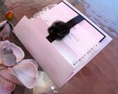 Vintage Glam Lace Wedding Invitation Suite on Black and White