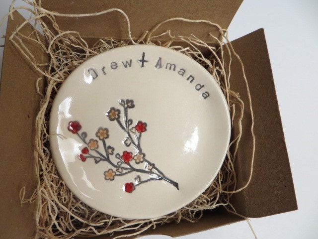 wedding ring dish,  ring holder, CUSTOM engagement dish,  Black and White,  Gift Boxed, Made to Order