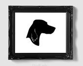 English Setter Silhouette - Hand-cut Mounted on 8x10 Watercolor Paper