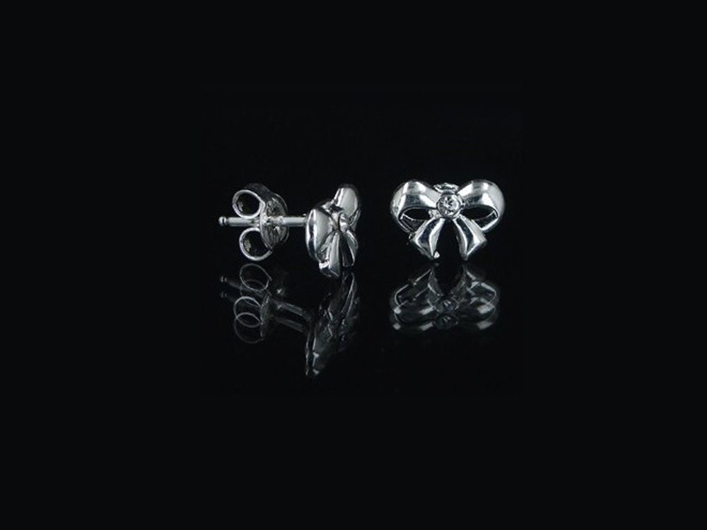 Silver Bow Earrings - Silver Earrings Stud