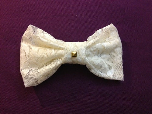 Lace Studded Hair Bow