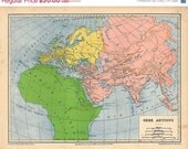 1929  Ancient World Map Historical Color Block Wall Decor