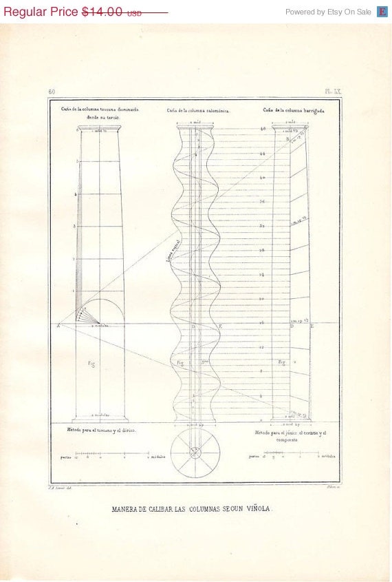 Calibration of Columns, Vignola architecture drawing