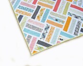Modern Baby Quilt - toddler blanket, patchwork throw - gender neutral - Lucy's Crab Shack - blue green orange pink