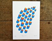 Screen Printed A5 Print  / Peacock Bright