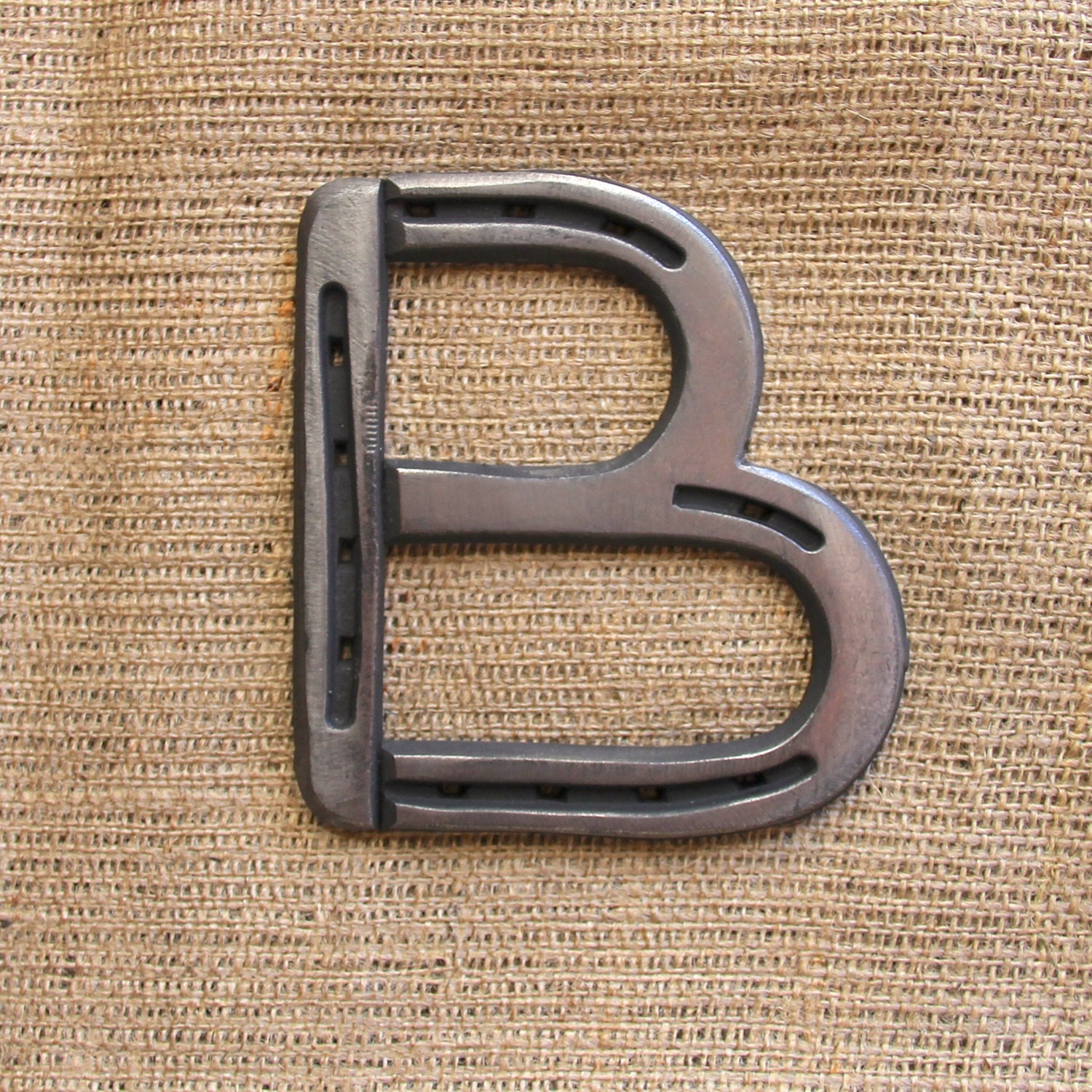 HORSESHOE Letter B, initial to hang on wall, or place on shelf