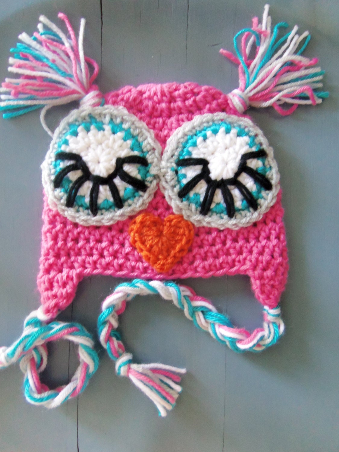 Crochet Baby Girl Owl Beanie Hat SIZES NEWBORN-12 MONTHS