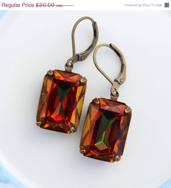 Summer Sale: Sahara Gold estate style drop earrings