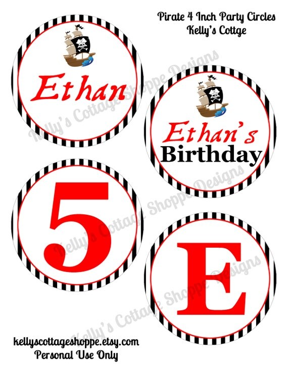 Pirate Party 4 Inch Party Circles.... Custom, Printable, Digital Il_570xn