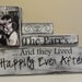 Personalized Wedding gift decoration and they lived happily Ever after shabby chic wood anniversary wedding shower gift black and white