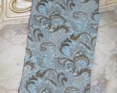 Keepsake Calico Paisley Aqua & Brown Burp cloth with Minky back