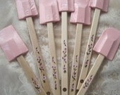Cherry Blossom Pink Wooden Handled Spatulas Bridal Shower Favors