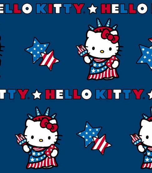 4th of July Dog Bandana: Hello Kitty Patriotic Pet Scarf