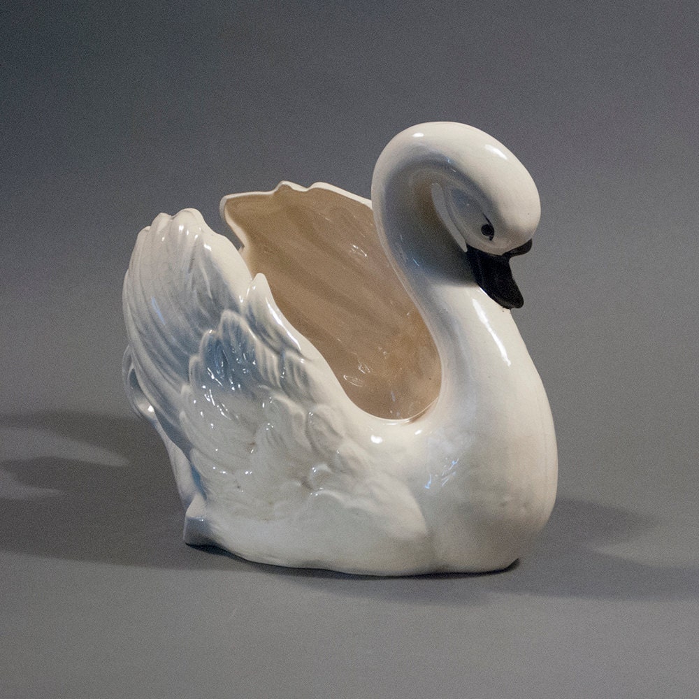 Vintage Ceramic Swan Planter