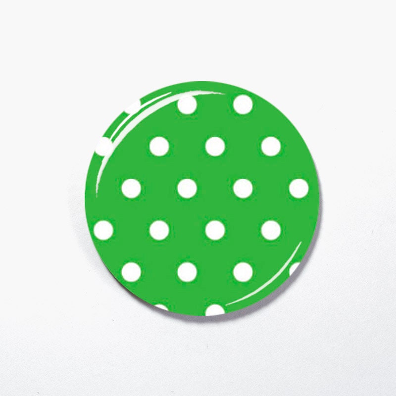Spring Green Polka Dot Pendant, Hollow Back Button for Interchangeable Magnetic Necklace, Magnetic Pendants (115)