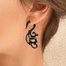Fake Gauge Tribal Earrings - Jana Curls - Eco Friendly Black Horn Jewelry