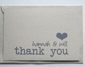 Wedding thank you cards with envelopes (set of 60)