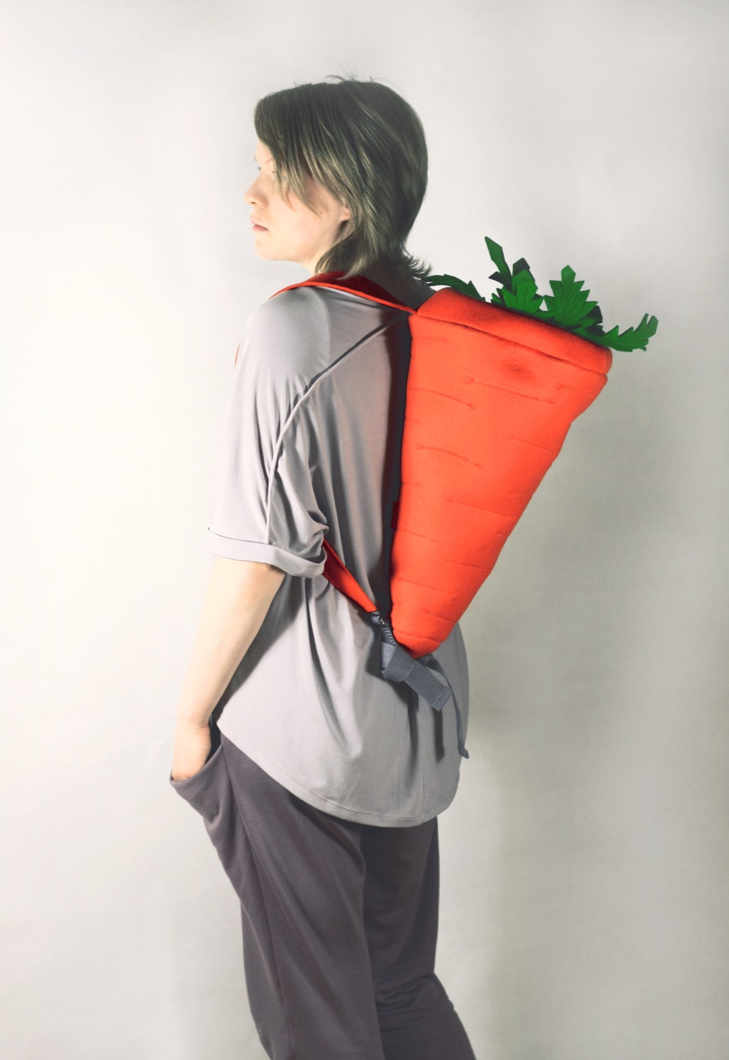 Orange Felt Carrot Backpack