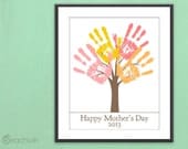 Mother's Day Last Minute Printable Gift - DIY Child's Handprint Tree Gift For Mom - Printable pdf - Kid's craft project - Tree Art Project