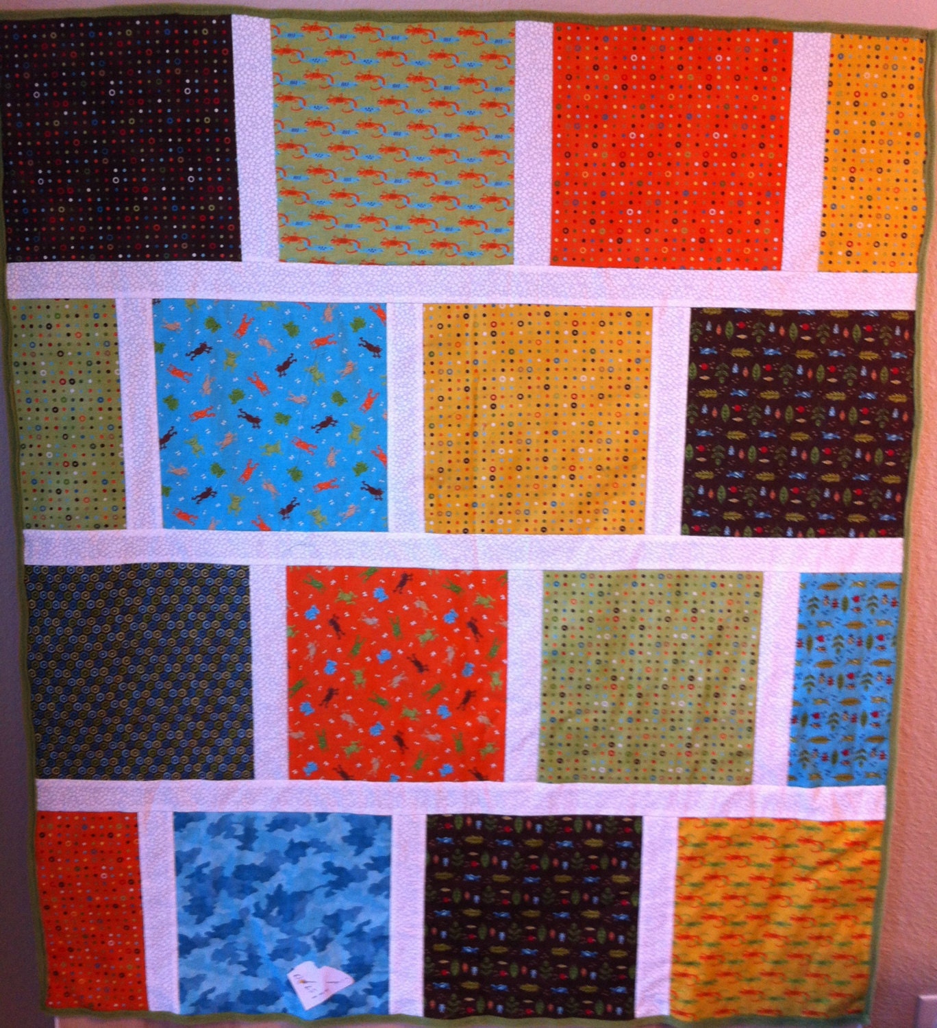 Boys Moda Insects - Lizards - Frogs Quilt Blanket