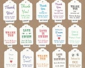 CUSTOM Color Favor Tags/ Gift Tags/Shower/Wedding Favor Tags/ Vintage Style Personalized-Thank You / Labels Hang Tags