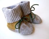 Long Legs Louise wool and leather baby and toddler house slipper boots with non-slip sole