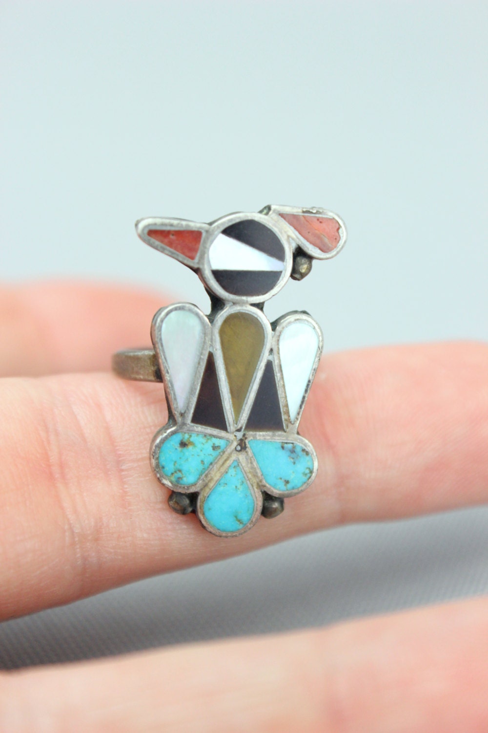 Ring Southwest Thunderbird Vintage Sterling Silver Ring Size 5