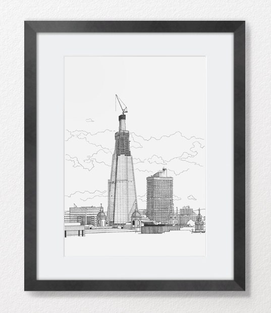 The Shard Under Construction, 2011 fine art print 11.8 x 8.2 "