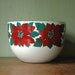RESERVED Finel Kaj Franck Enamel Bowl - Danish Modern Large Poinsettia Pattern Enamelware By Arabia of Finland