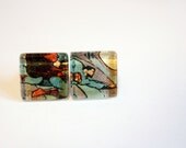 Recycled vintage comic book puzzle cufflinks