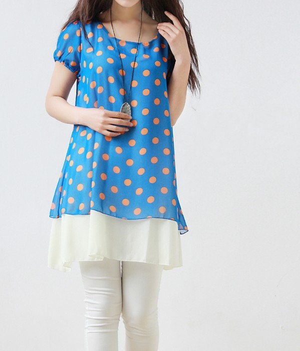 Romantic layered chiffon tunic dress