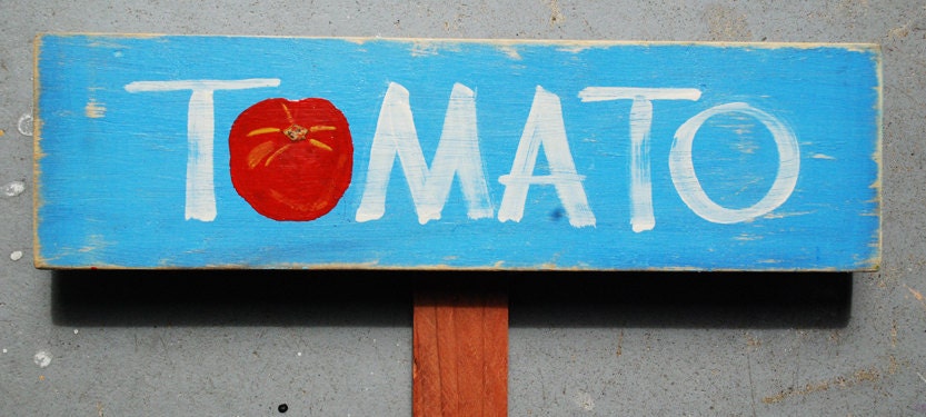 Hand-painted Garden Sign "TOMATO", 136