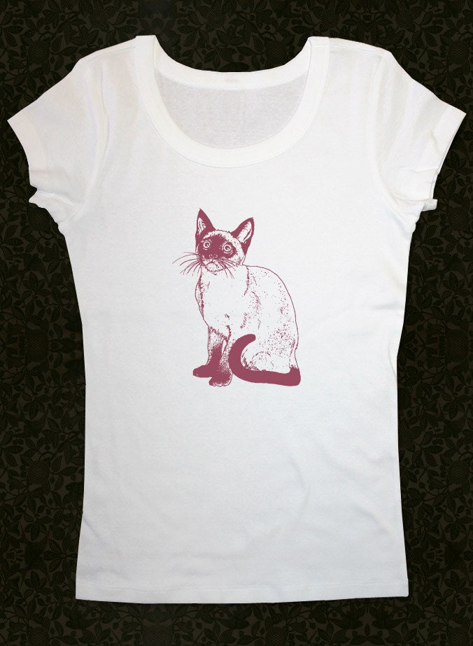 Cat  02 - Women's Short Sleeve Scoop Neck Cotton T-Shirt Contoured Fit