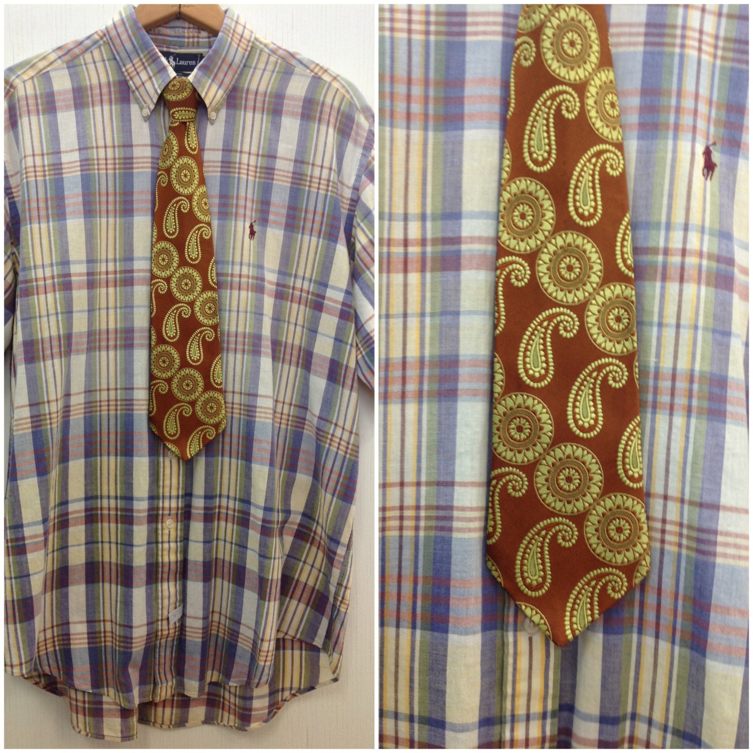 Vintage clip on paisley necktie