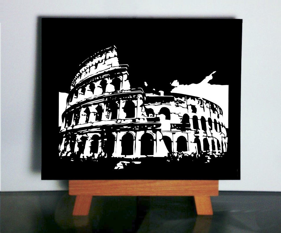 The Colosseum Paper Cutting - Ancient Art, Coliseum Decor, Roman Gladiator Papercutting