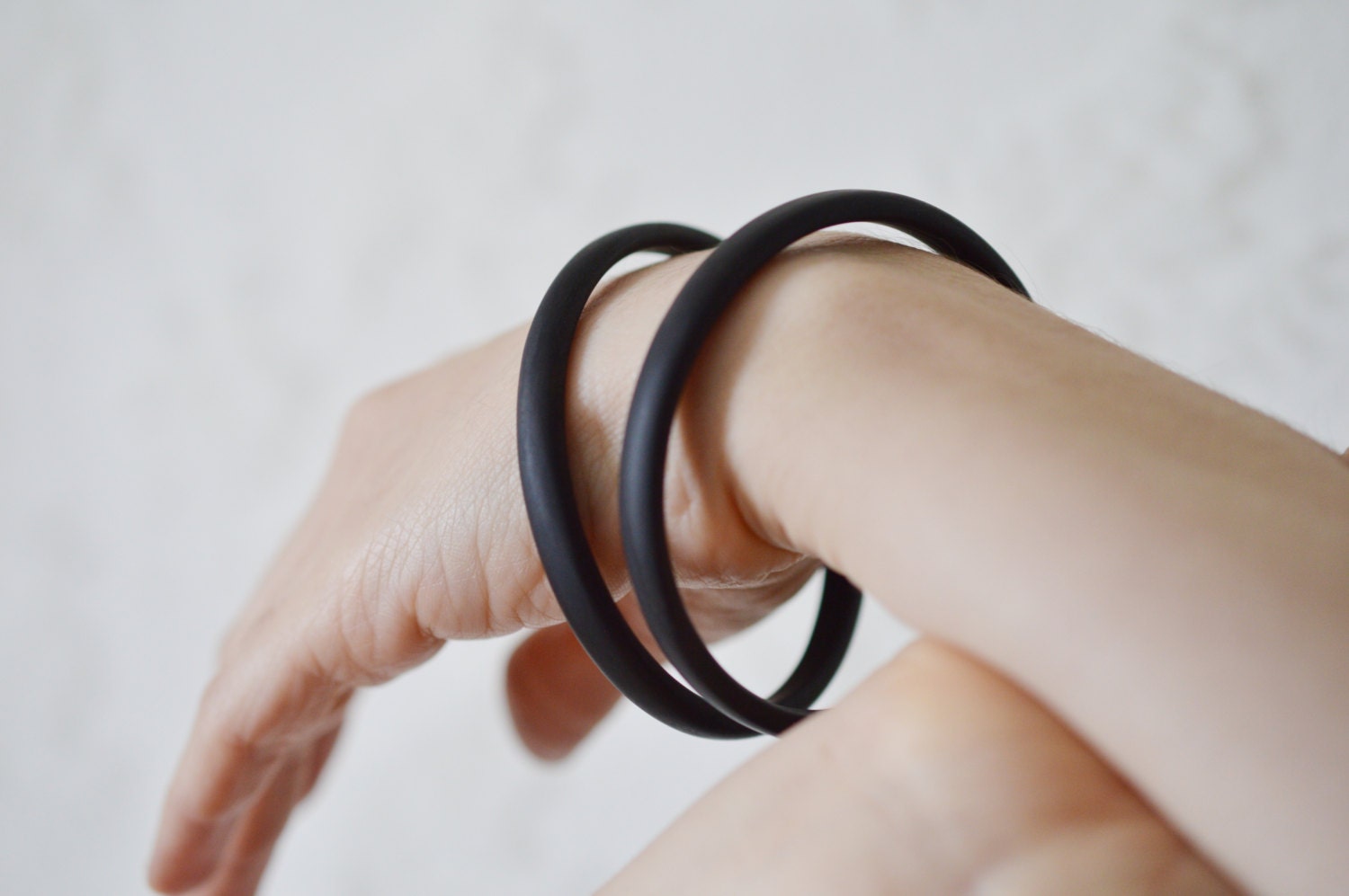 The exothic boho- Thin Black ebony wood braclet bangle