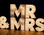 Custom listing 15 inch tall MR &MRS marquee letters