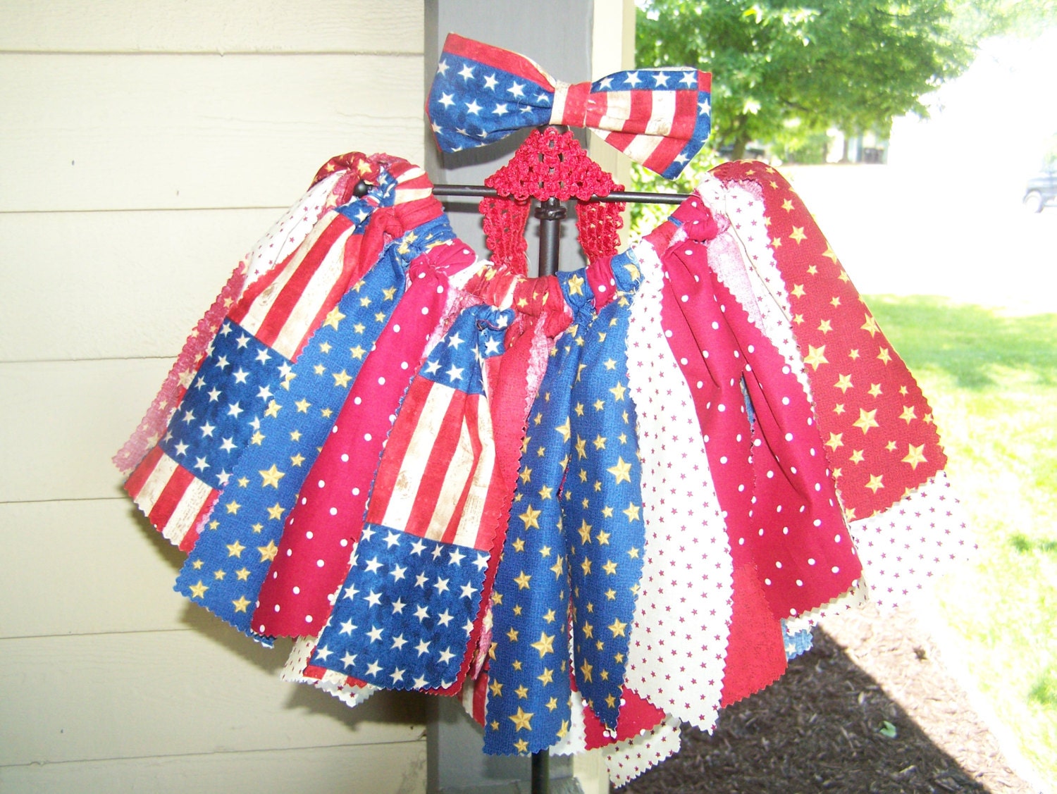 Red white blue 4th of July shabby chic fabric tutu set baby girl tutu infant girl tutu toddler girl tutu tutu headband legwarmers