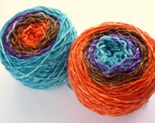Gradient Worsted Yarn - Hand Dyed Superwash Merino Wool in Yuma Sunset Colorway