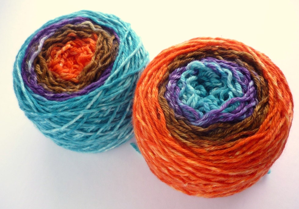 Gradient Worsted Yarn - Hand Dyed Superwash Merino Wool in Yuma Sunset Colorway