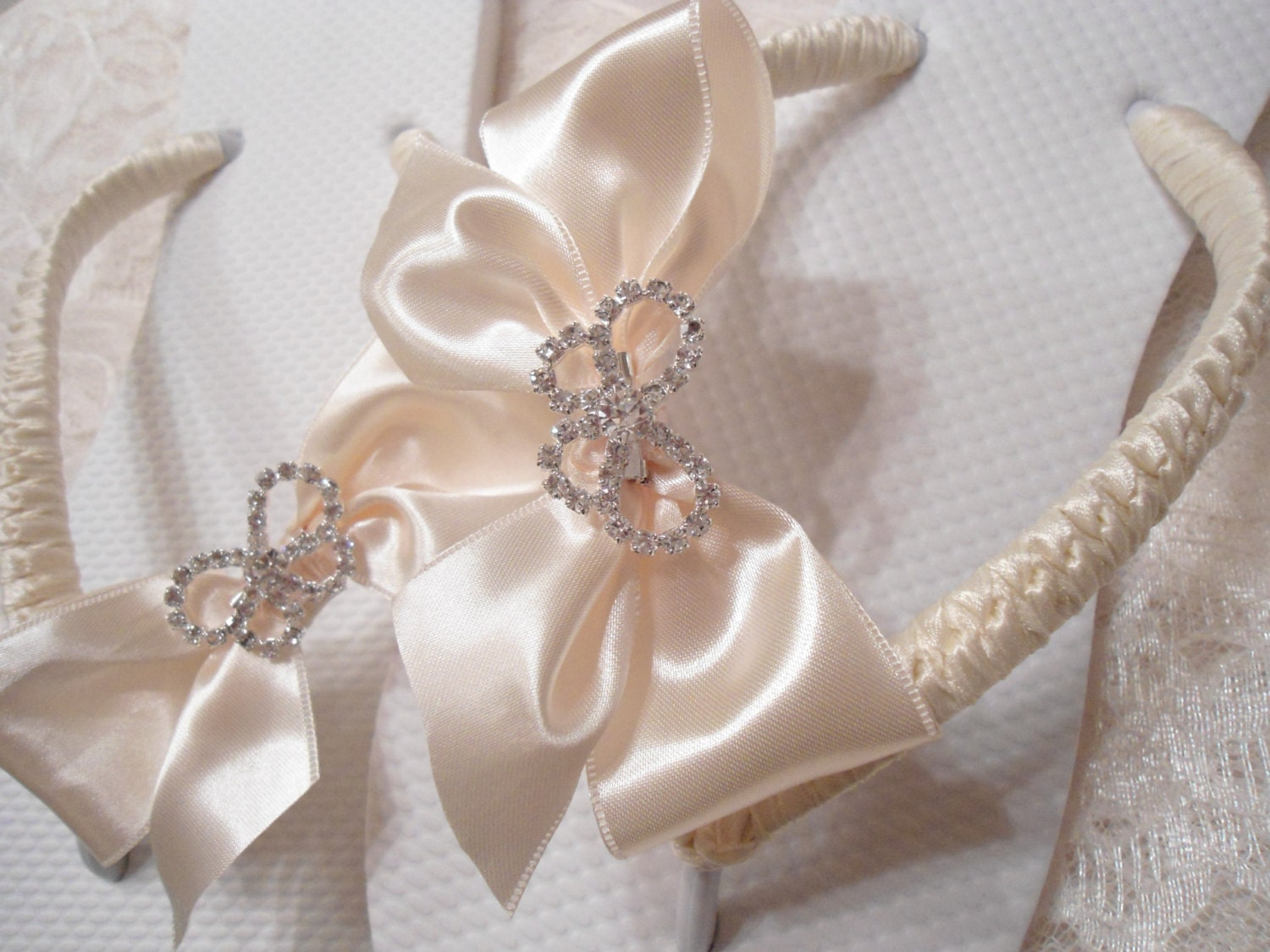 Ivory Flip Flops, Bridesmaids Shoes, Beach Wedding Flip Flops, Bridal Flip Flops, Beach Sandals, Butterfly Flip Flops ADRIANA'S WRAPPING