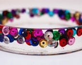 Handmade Resin multiple color sequin bangle -Made to Order