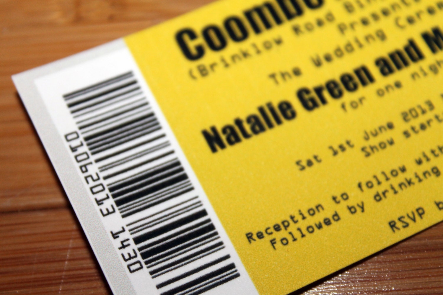 DIY Printable "Concert Ticket" Wedding or Special Event Invitation