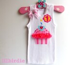 Birthday Tank Baby Singlet Cupcake Personalised 1st Birthday