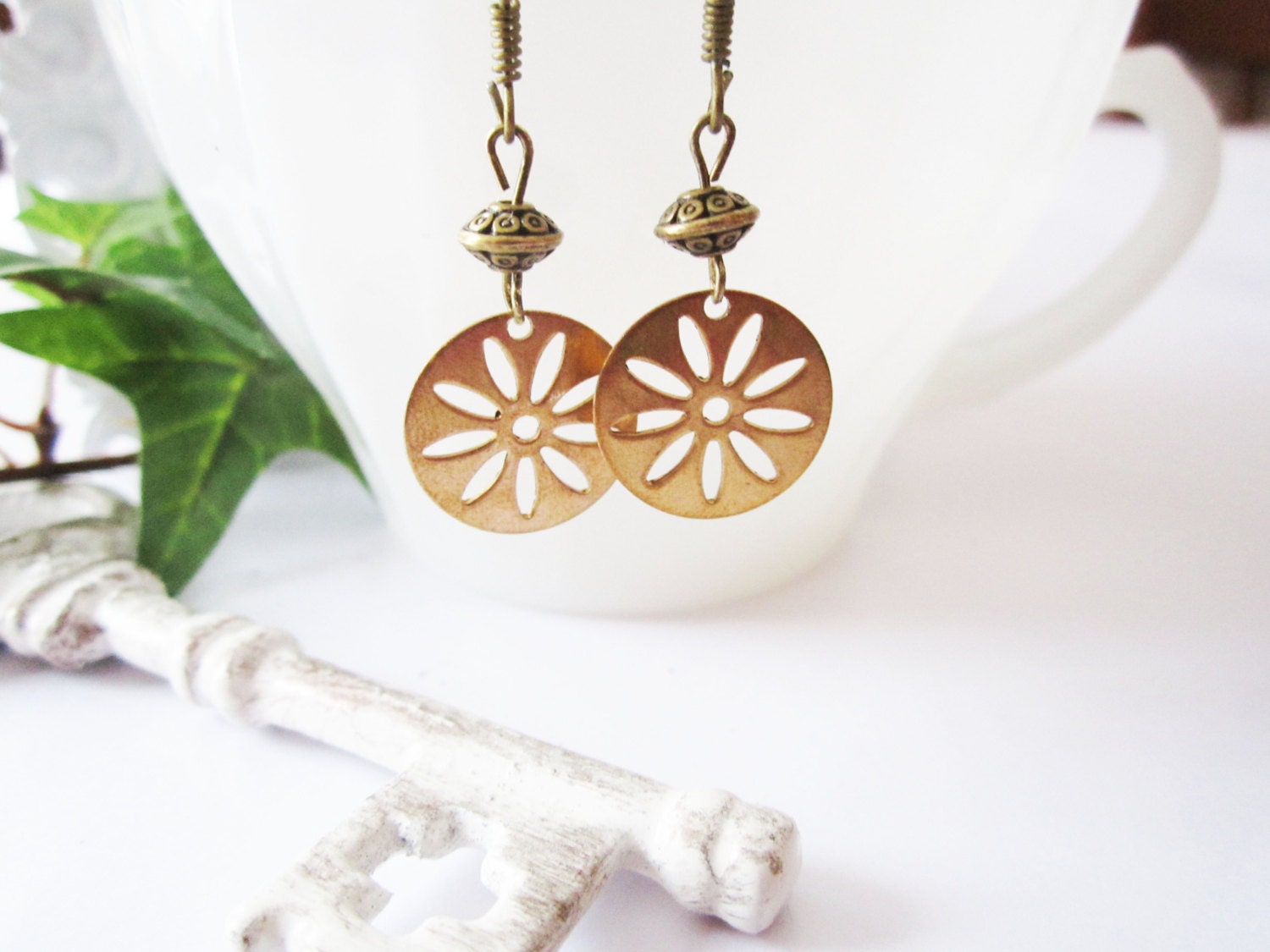 Circular Flower Cutout Earrings