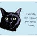 Black Cat 5x7 Print of Original Painting with phrase