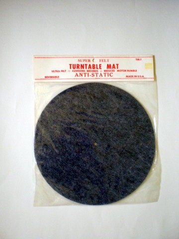 Vintage Turntable Mat / Stereo / Vinyl Turntable Mat / LP / Felt Anti Static / NEW Old Stock / Mint